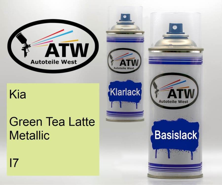 Kia, Green Tea Latte Metallic, I7: 400ml Sprühdose + 400ml Klarlack - Set, von ATW Autoteile West.